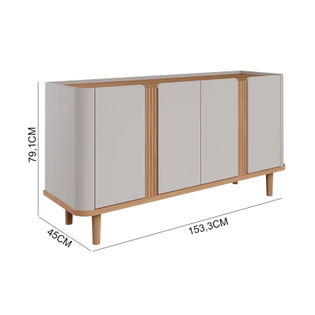 Buffet Eva Cimol Nature Off White 4 Portas - Image 2