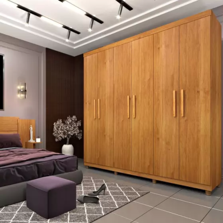 Guarda-Roupa Olimpo Tcil Cinamomo 6 Portas com Pés